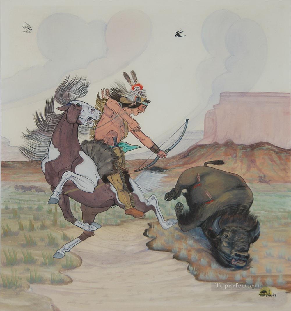Art occidental américain Indiens 46 Peintures à l'huile